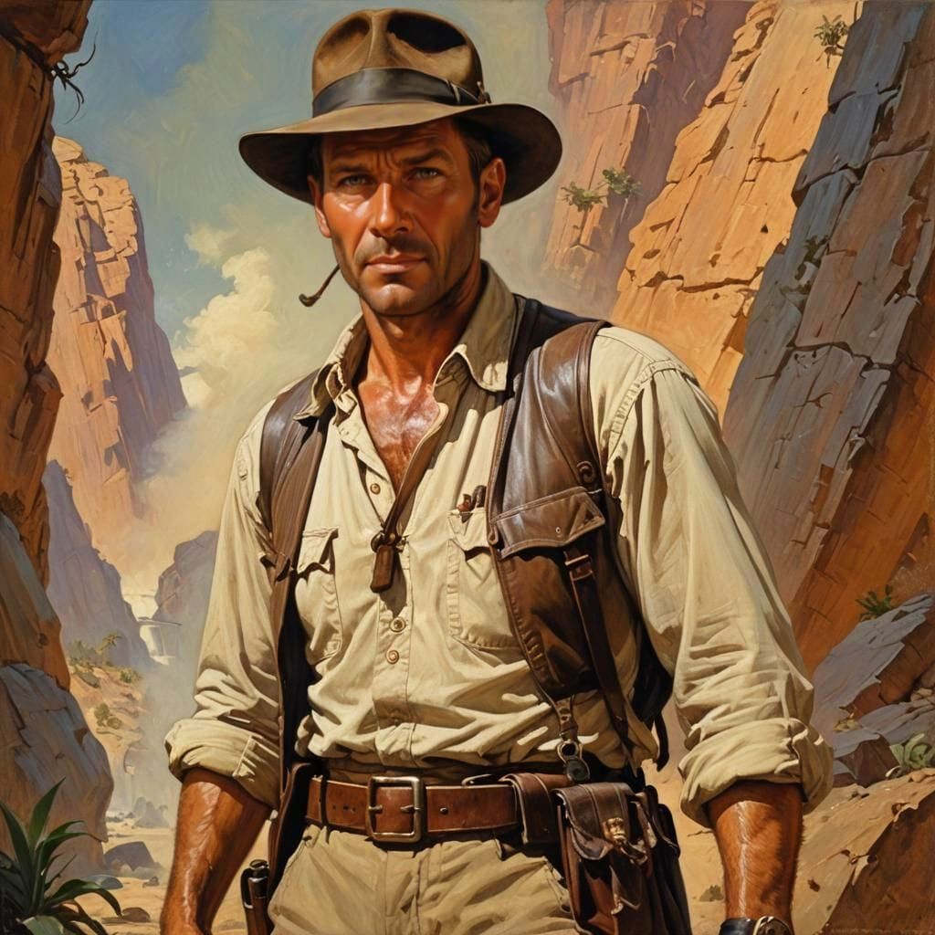 Victorian Era Explorer Portrait in Frazetta Style