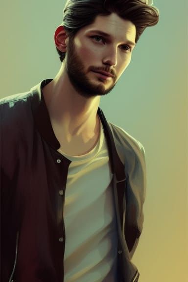 Detailed Portrait in Art Nouveau Style