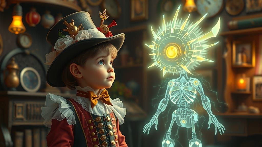 Victorian Child Meets Futuristic Hologram AI Tutor