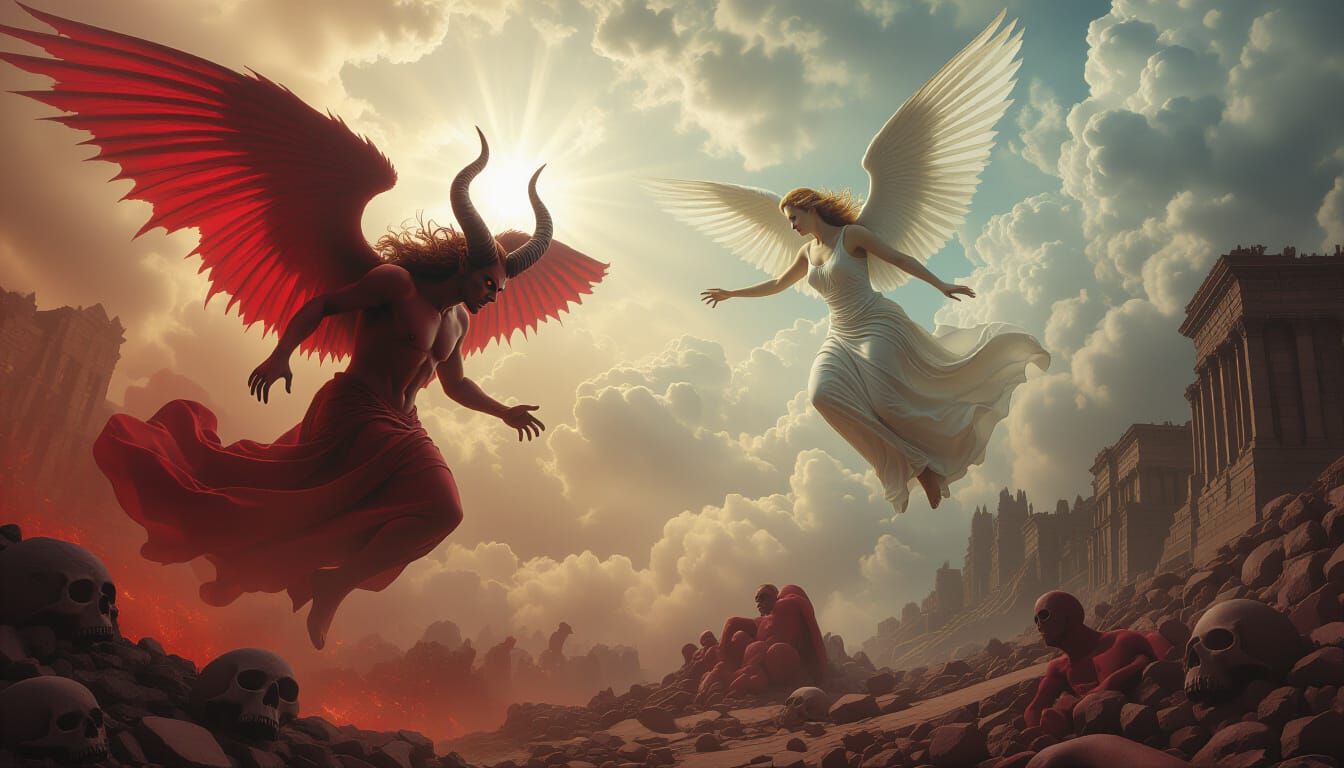 Surrealist Angels in Heaven and Demons in Hell