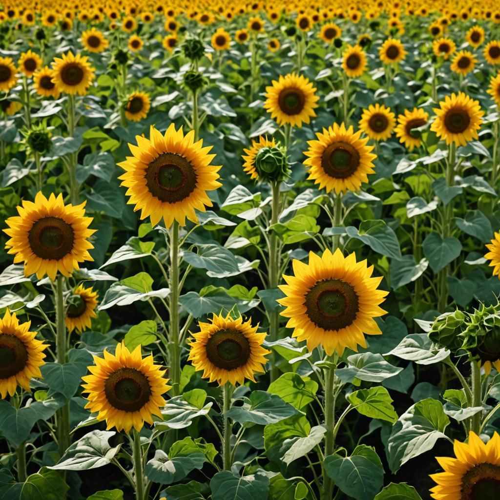 Epic Battle Among Giant Sunflowers