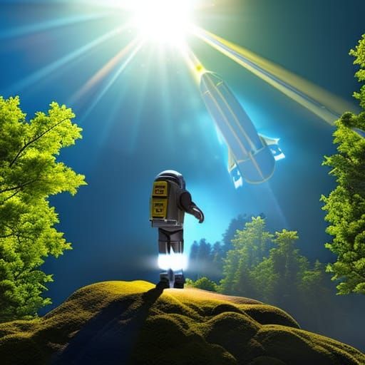 Astronaut Laptop Repair in Cartoon Style