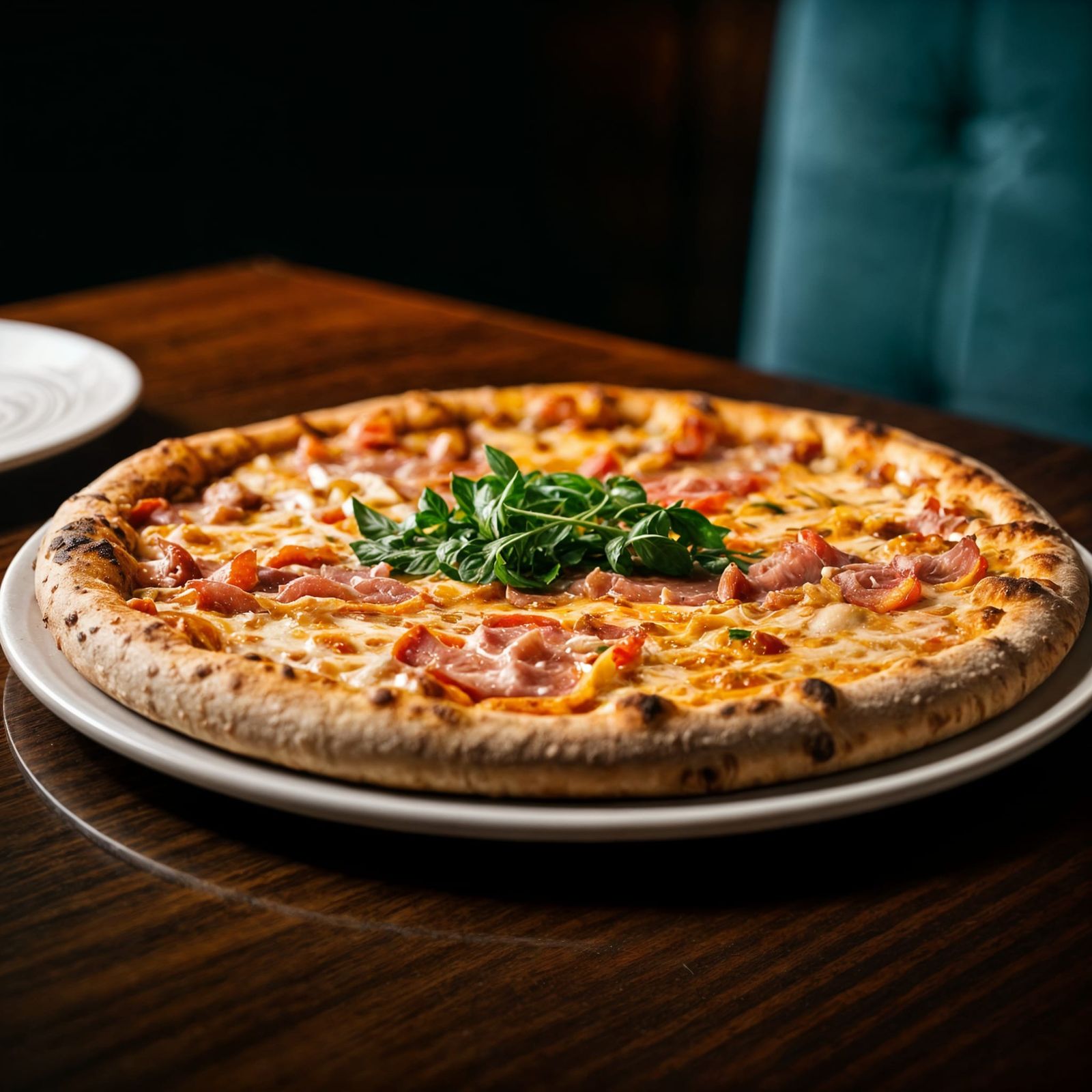 Delicious Ham and Cheese Pizza: Cinematic Still