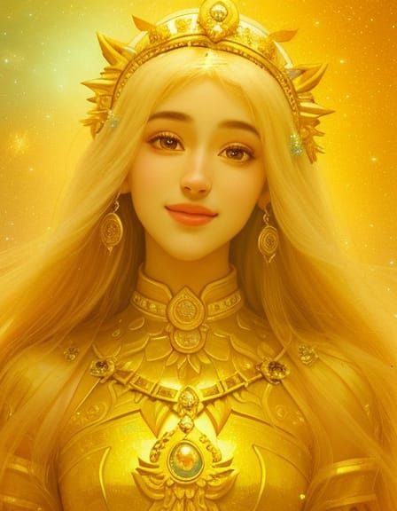 Ethereal Goddess of Compassion with Radiant Smile