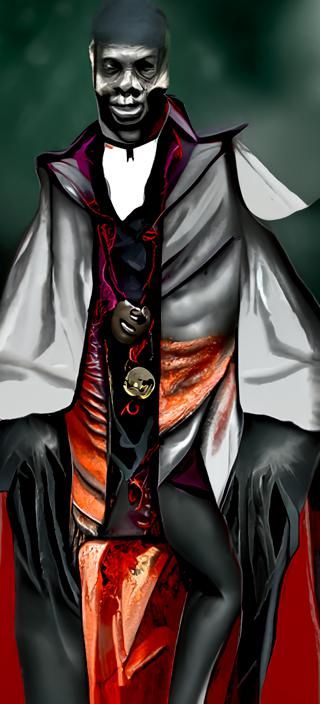 Handsome African Vampire Portrait: Halloween Digital Art