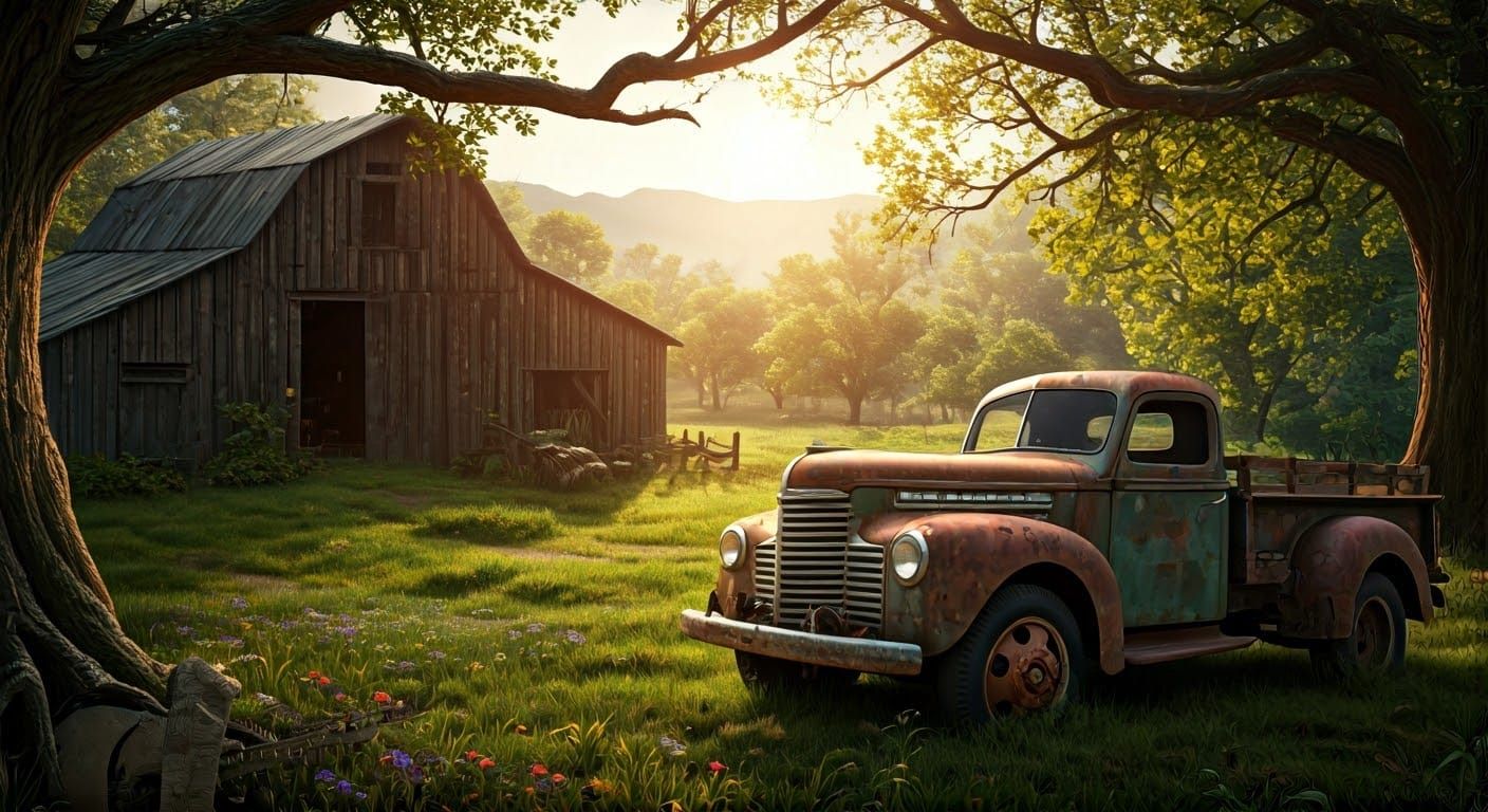 Serene Country Music Landscape in Matte Painting Style