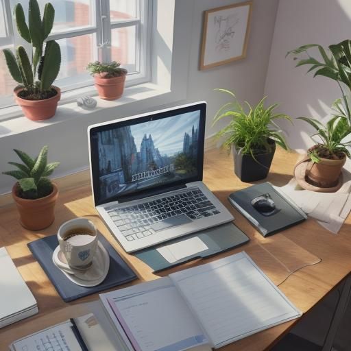 Empowering Remote Work: Vibrant Digital Art Concept