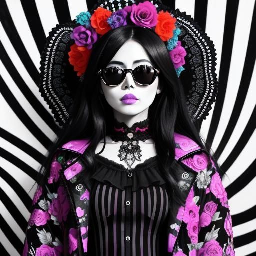 Butterfly La Catrina in Minimalist Charcoal Drawing