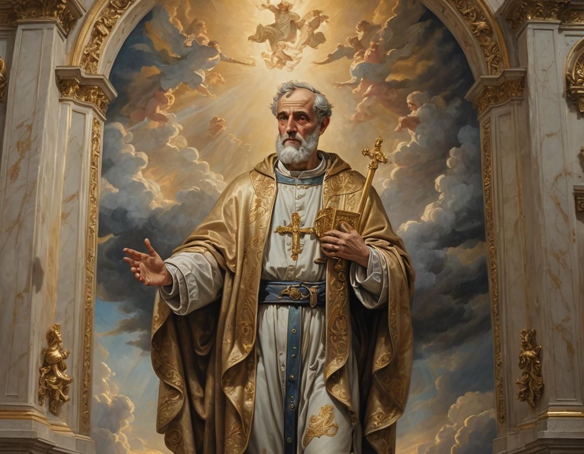 St. Peter at Heaven's Gate: Renaissance Oil Painting