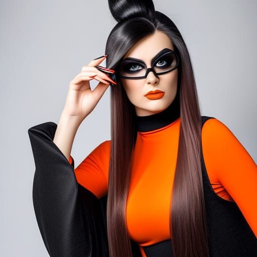 Goth Aesthetic Velma Portrait in Golden Age Style