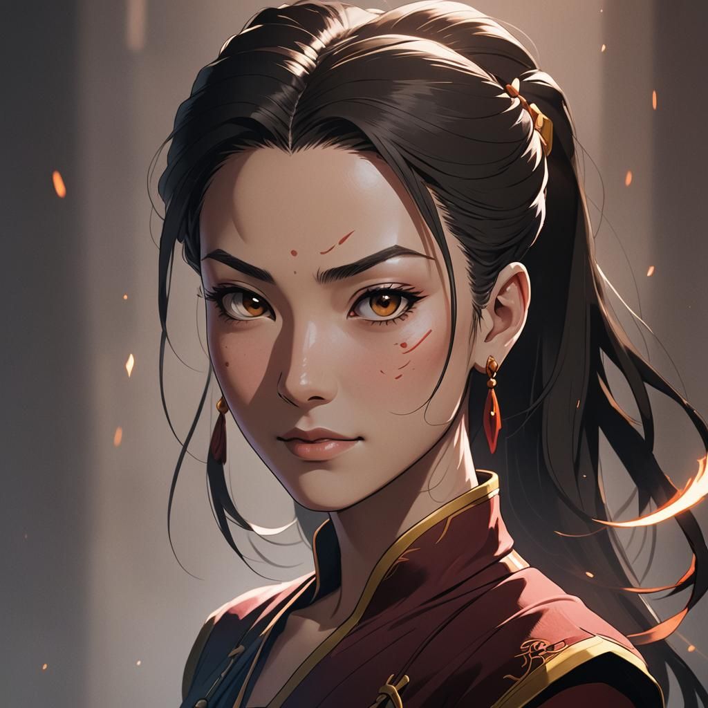 Azula Lightning Portrait: Studio Ghibli Anime Visual