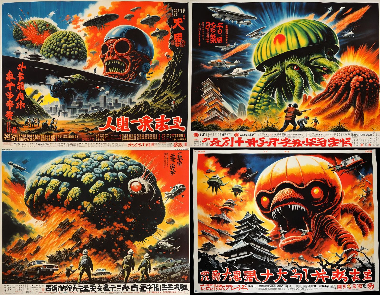 1970s Japanese Disaster Movie Poster: Cerebropod Terror
