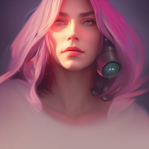 Detailed Portrait of a Good Witch in Art Nouveau Style