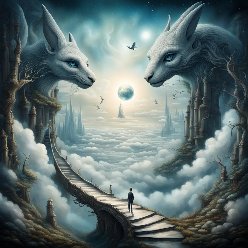 Surreal Dreamscape Blending Reality and Fantasy