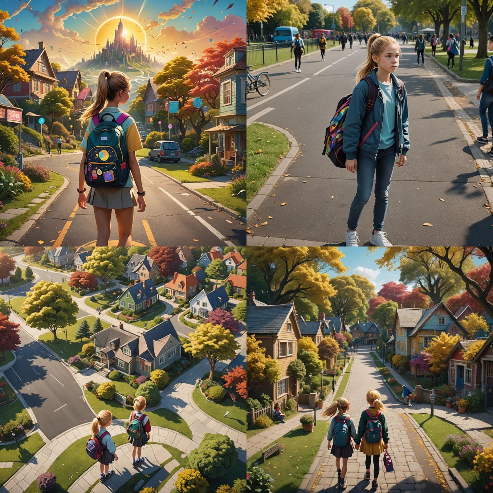 Girl in Unfamiliar Place: Detailed Matte Painting