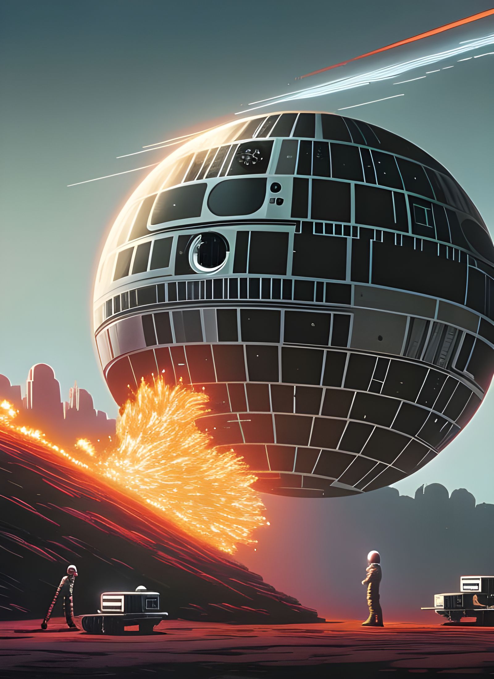 Death Star Explosion: Hyperdetailed Digital Illustration
