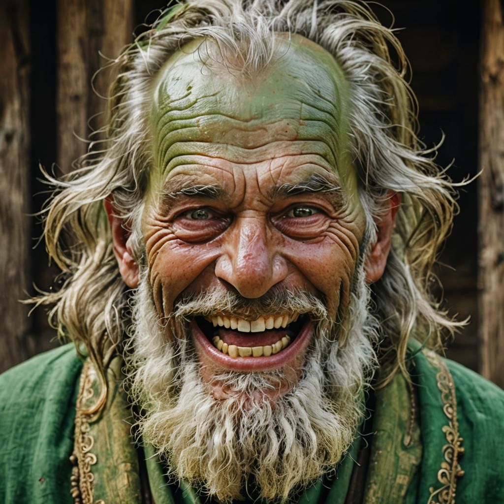 Ugly Old Village Idiot in 3D Anime Art