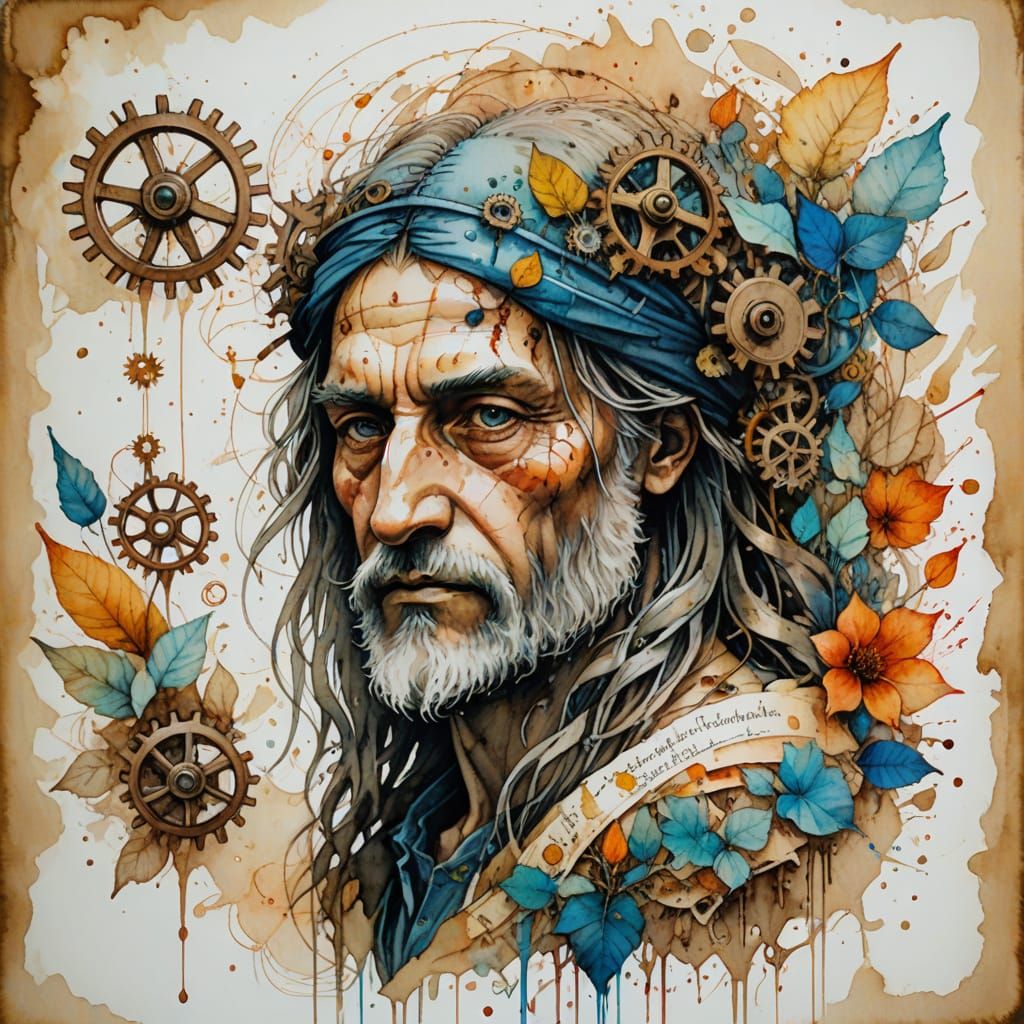 Leonardo da Vinci Surrounded by Nature and Invention