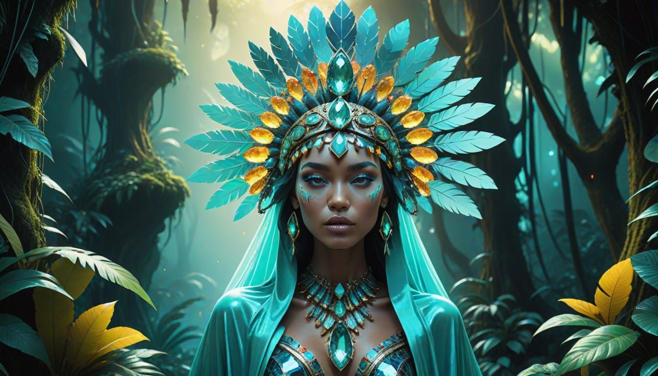 Amazonian Gemstone Tribe Member in Emerald Jungle