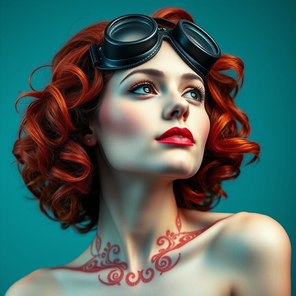 Steampunk Woman in Vintage Goggles