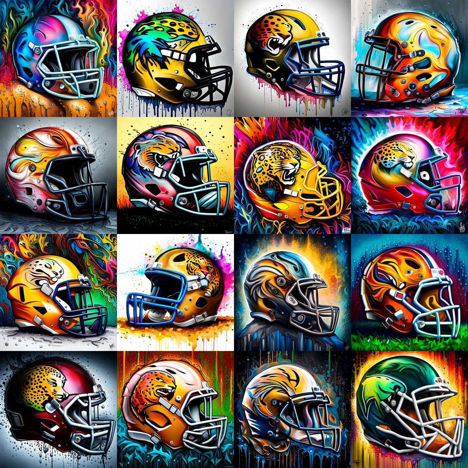 Nuneaton Jaguars Helmet in Graffiti Splash Art