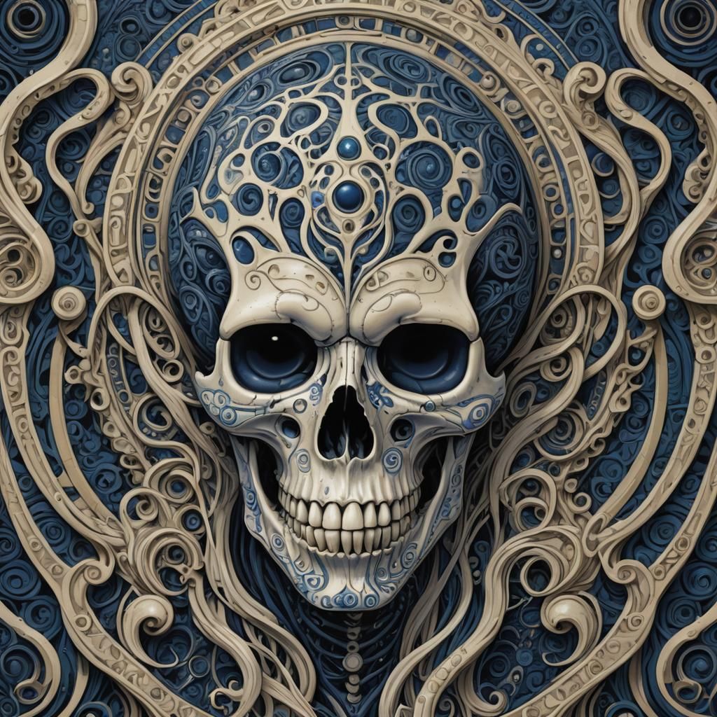 Digital illustration inspired by Junji Ito, Tim Burton, and ...