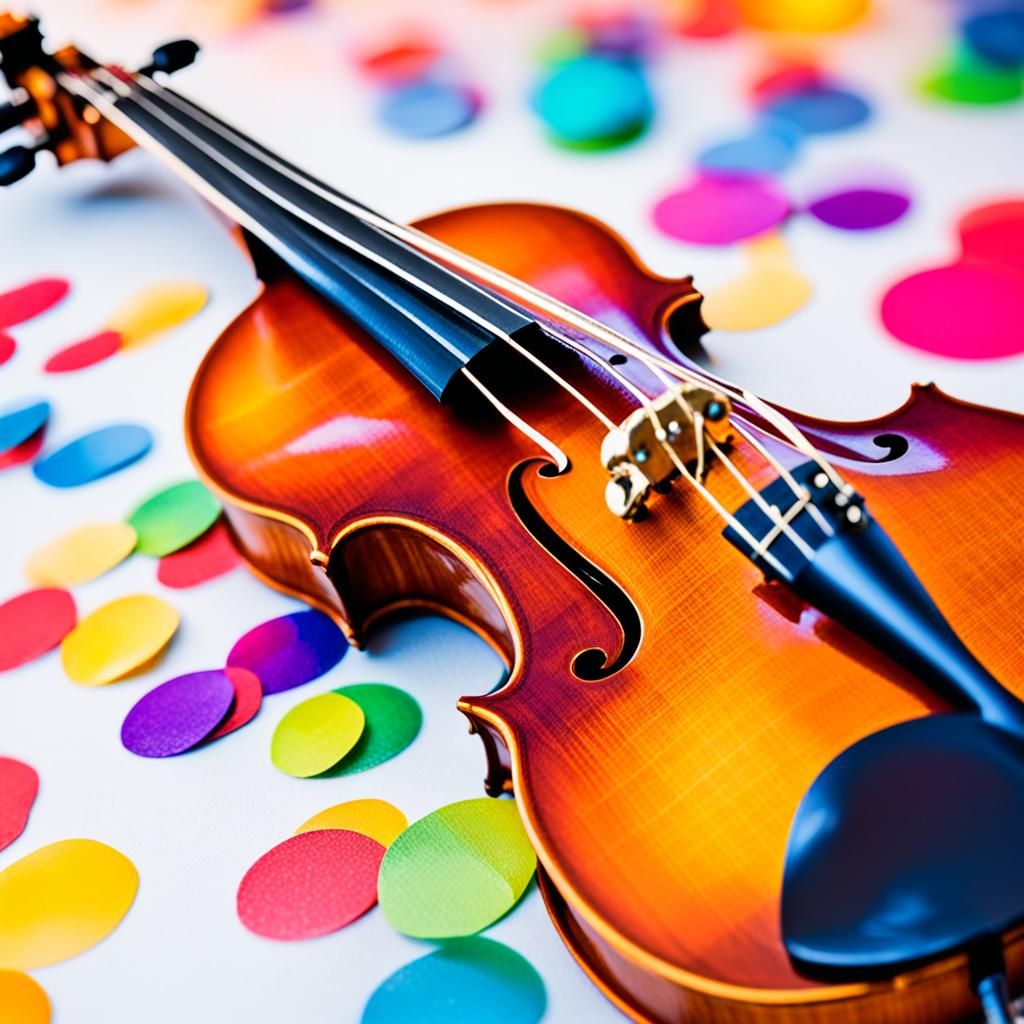 Distorted Violin with Melting Musical Notes