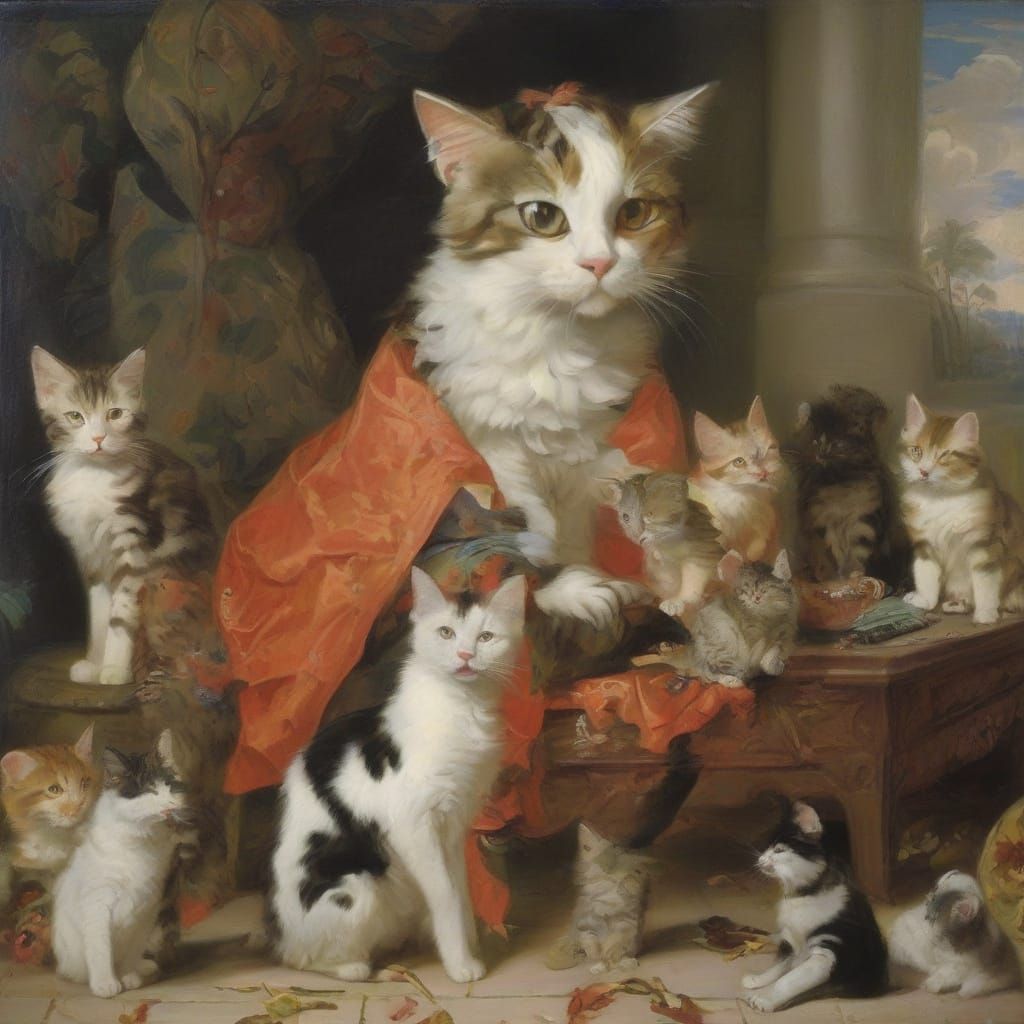 Eccentric Kawaii Cat: A Modern Fairytale in Art