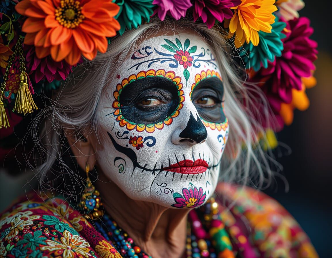 Day of the Dead Face Paint Portrait