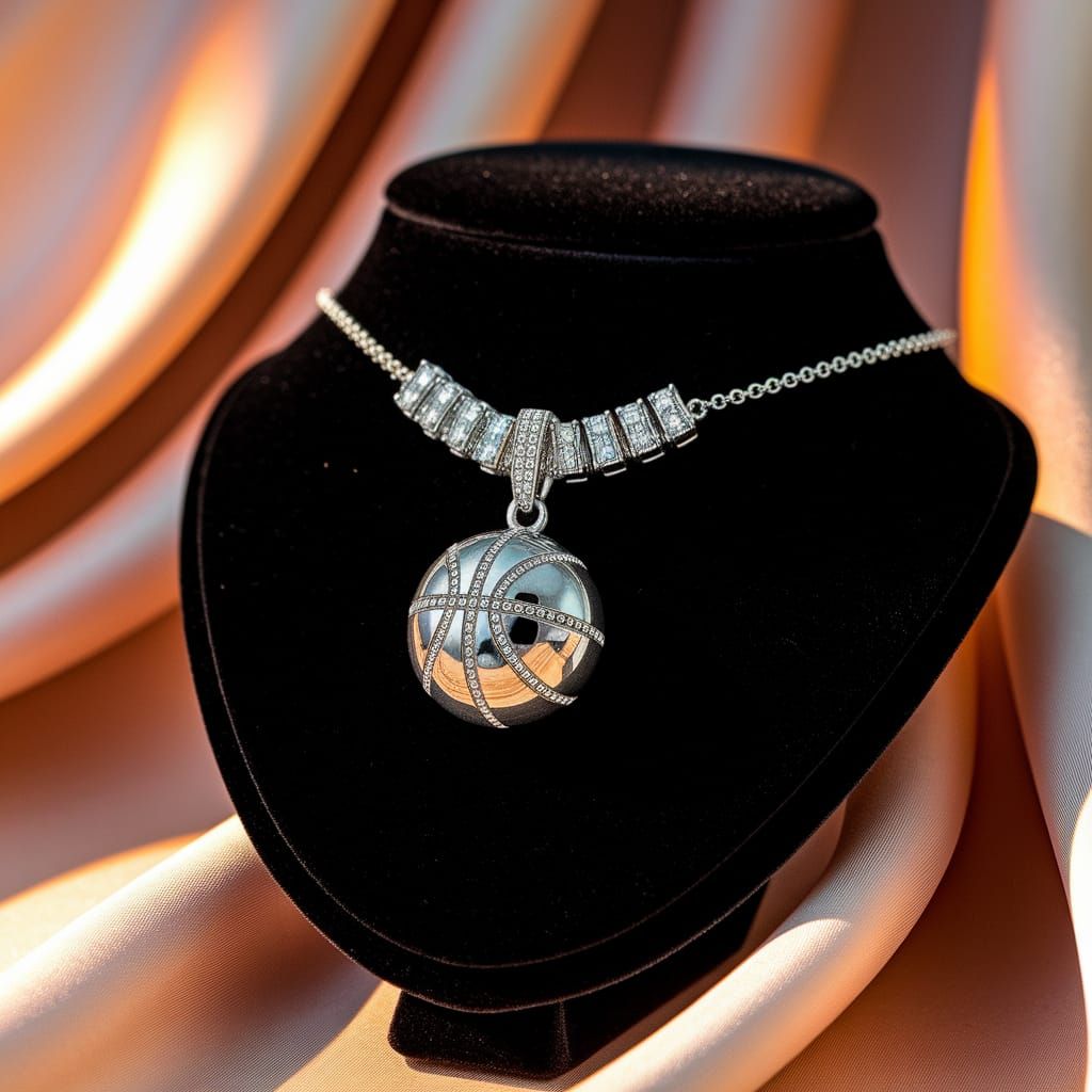 Basketball Charm Necklace on Velvet Display