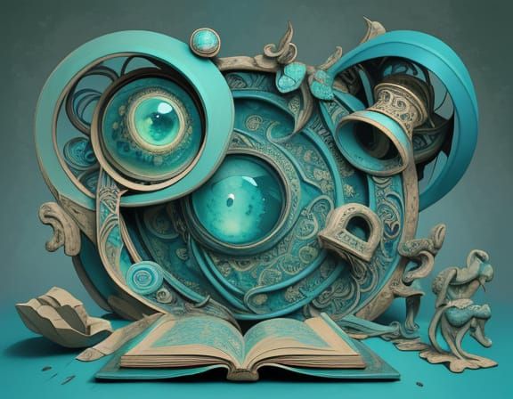 Surrealist Masterpiece: Vibrant Wooden Squares in Ancient Bo...