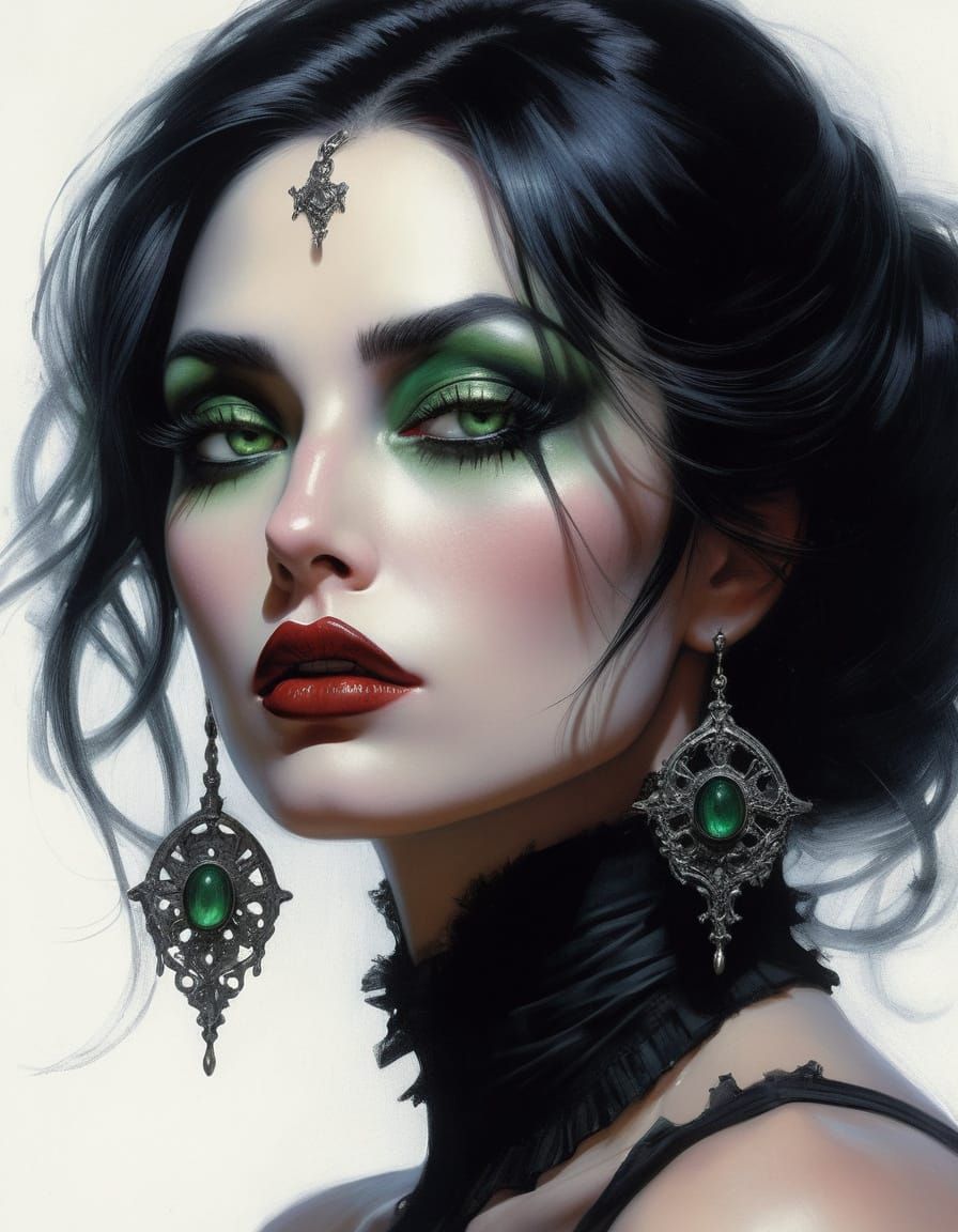 Gothic Goddess in Mystical Elegance