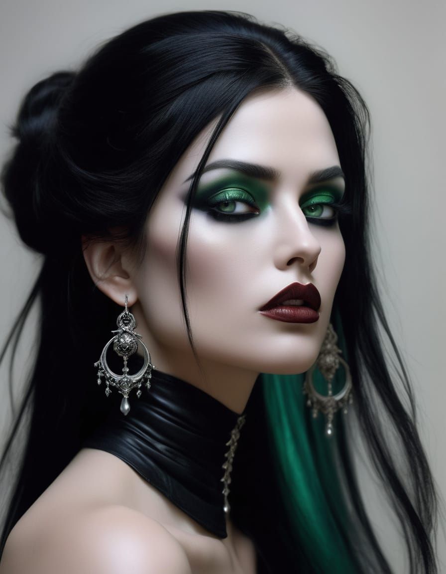 Ethereal Gothic Goddess in Sensual Darkness