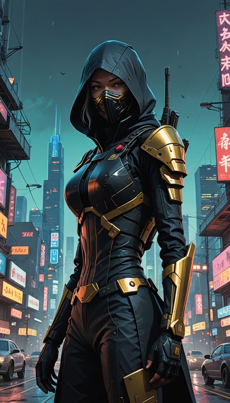 Elegant Androids Stand atop Futuristic Pyramid