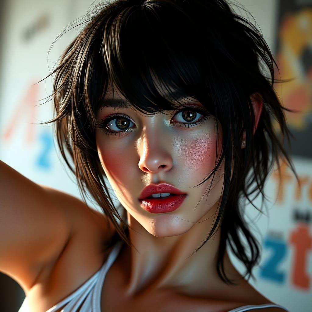 Sultry Portrait in Hyper-Realistic Style