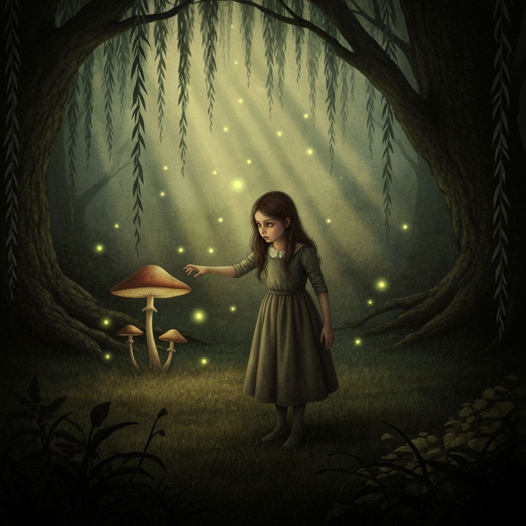 Ethereal Girl in Enchanted Forest Glade