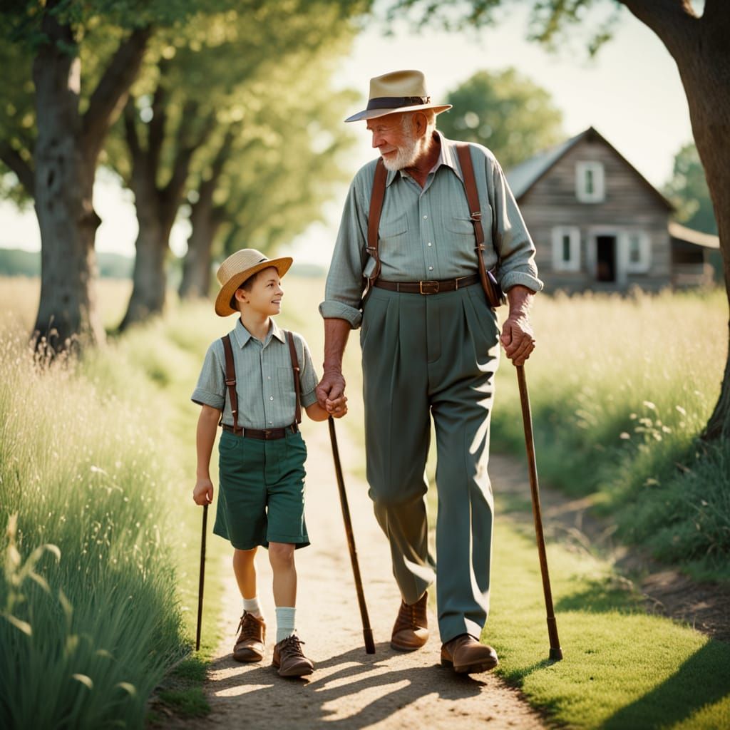 Nostalgic Rural Walk in Warm Light