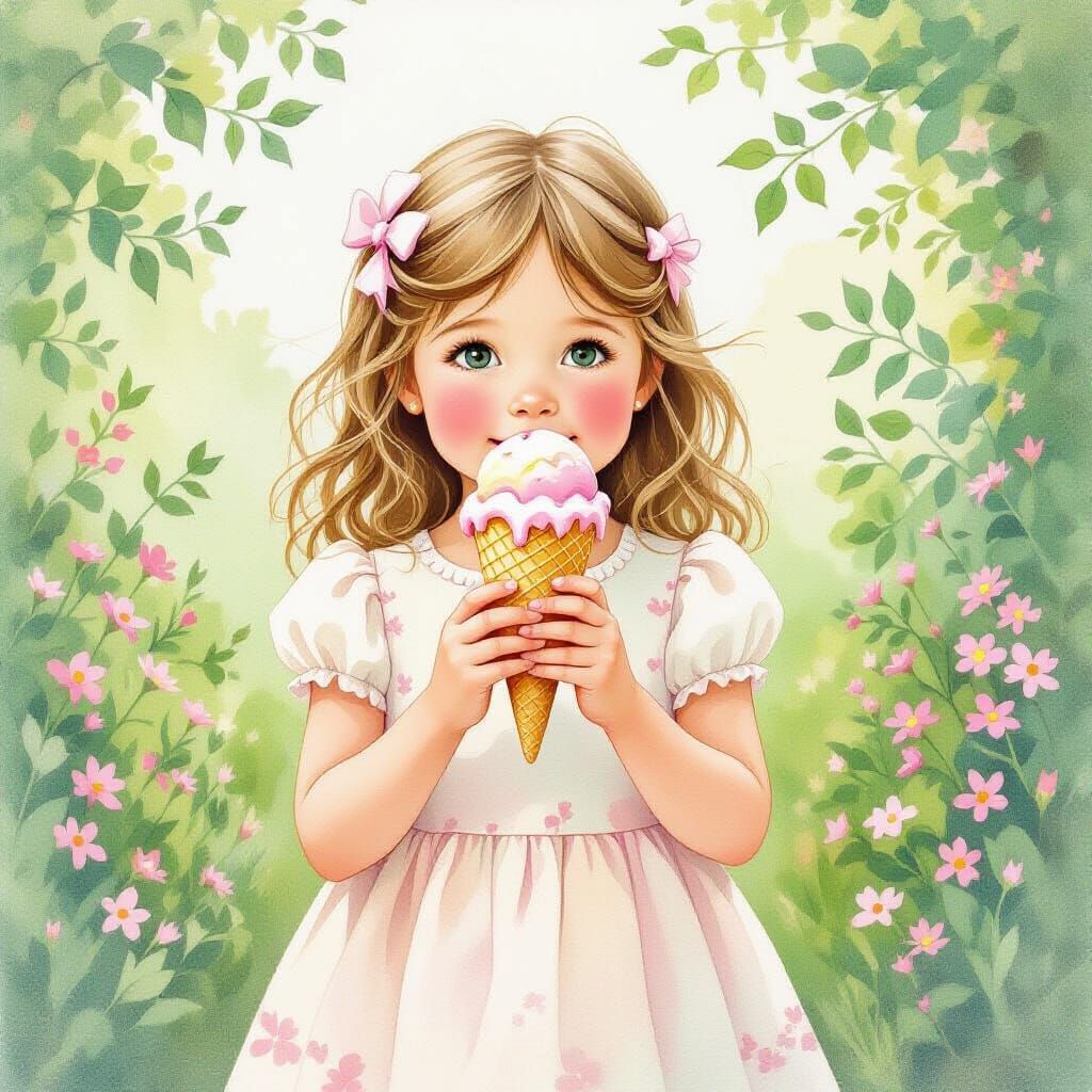 Girl and her ice cream