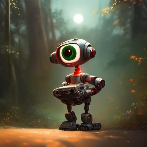 Adorable Robot Johnny 5 Inspired by Studio Ghibli