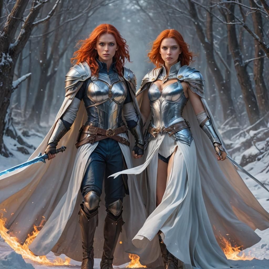 Fantasy Art: Fire and Ice in Mystical Landscape