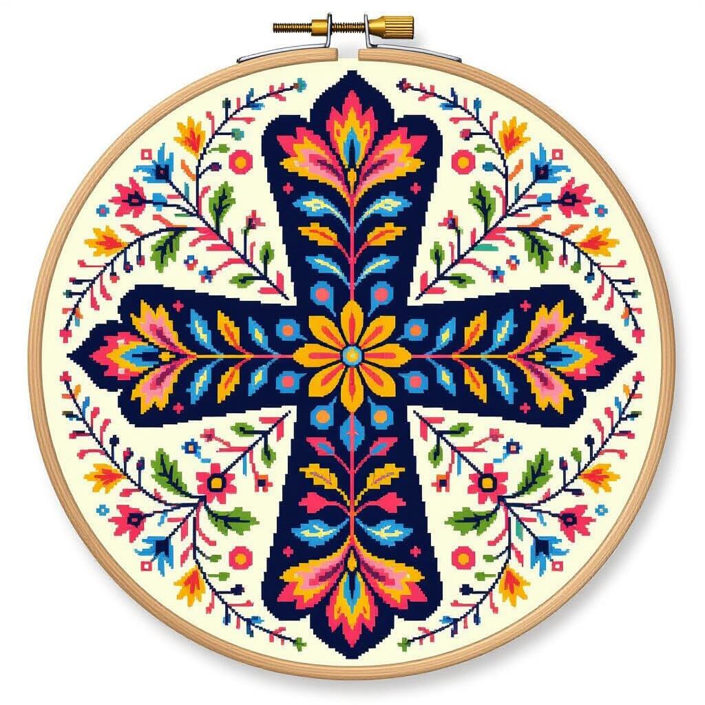 Colorful Whimsical Cross Stitch Pattern