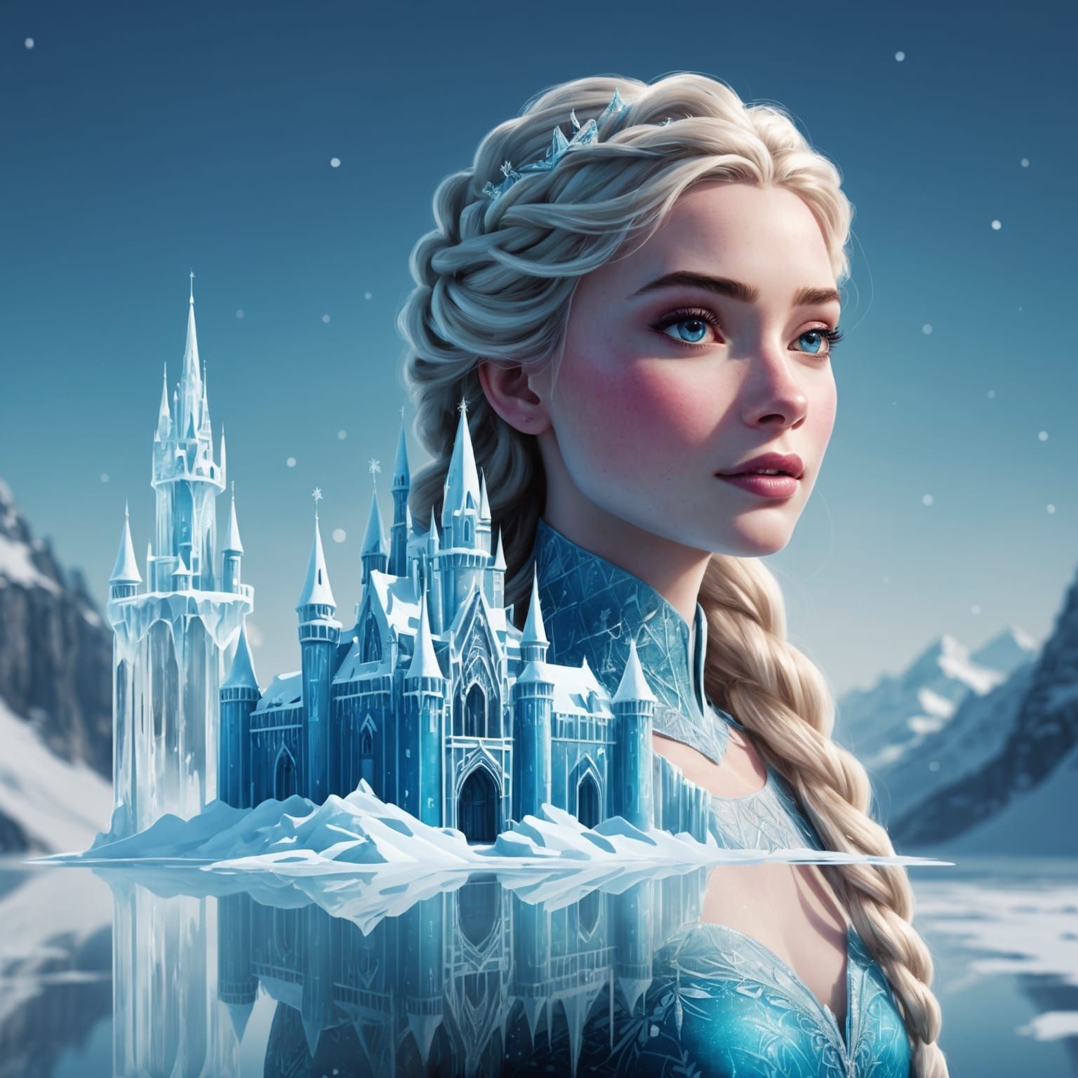 Double Exposure: Elsa and Ice Castle