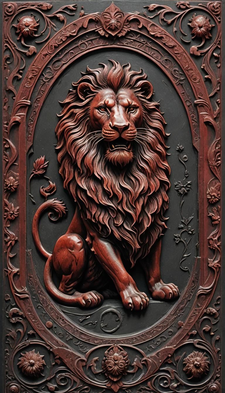 Majestic Stone Engraving of Narnia Lion