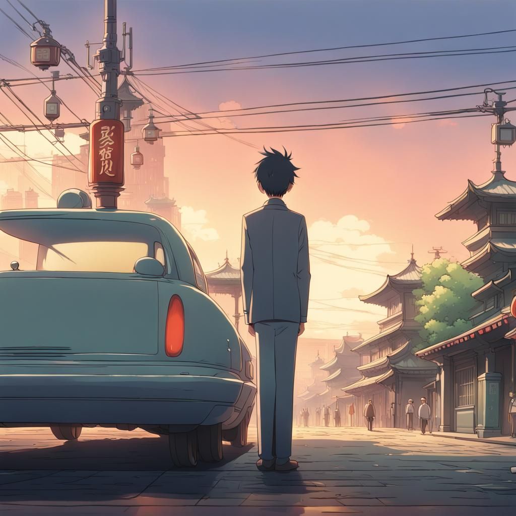Chinatown Robot Butler in Anime Style