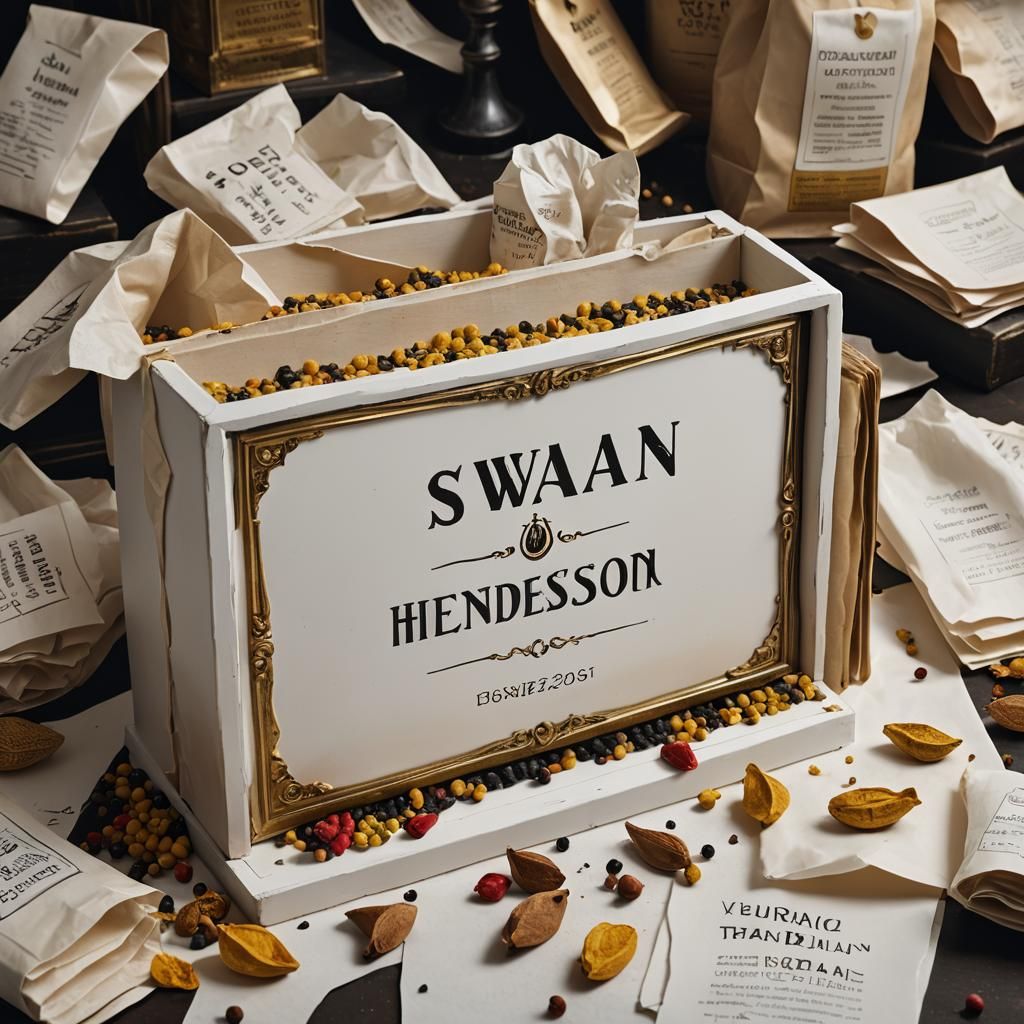 Saffron and Mustard Overflowing from a White Box