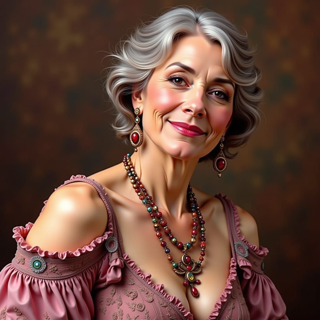 Bohemian Woman Portrait in David C. Driskell Style