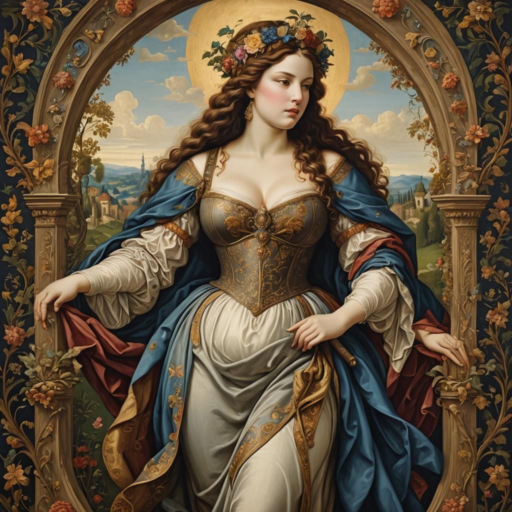 Renaissance Painting of a Curvy Woman