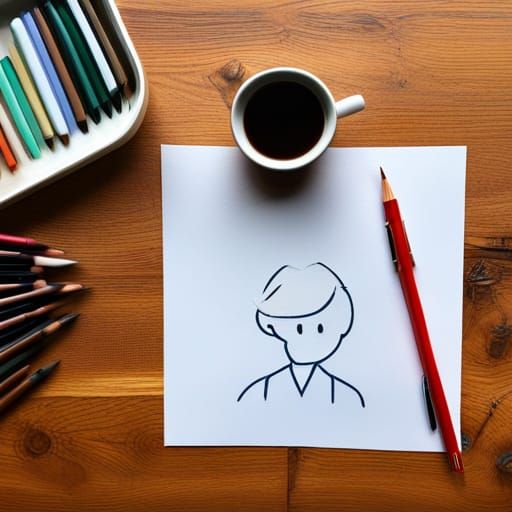 Simple Line Drawing on Paper