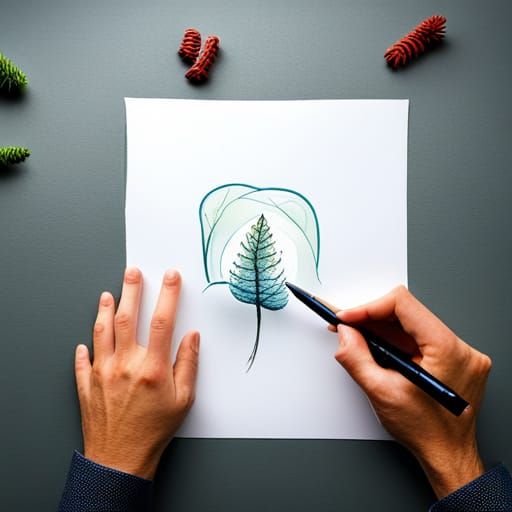 Simple Line Drawing on White Paper