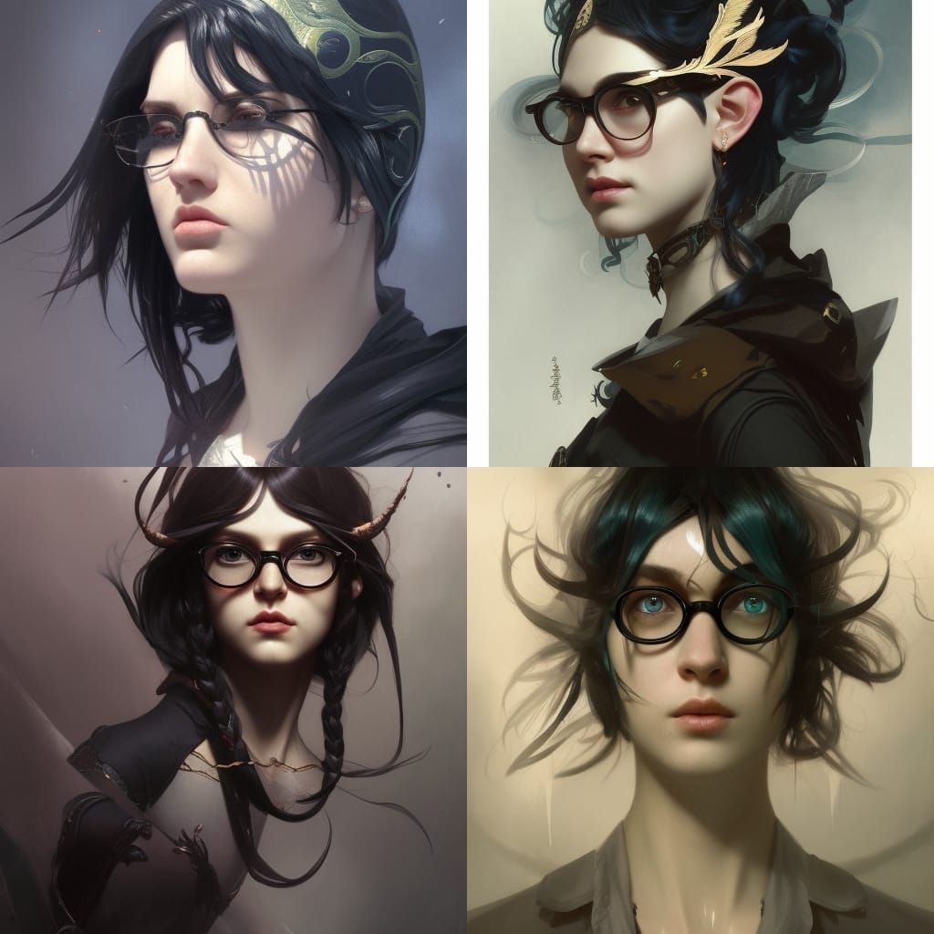 Enchanting Non-Binary Elf Portrait with Magic Staff